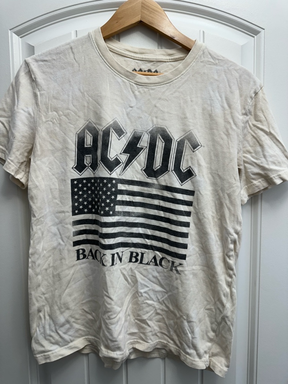 Lucky Brand Cream AC/DC 'Back in Black' Graphic Tee